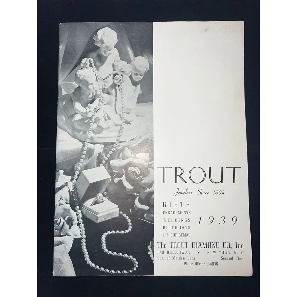 Vintage 1939 The Trout Diamond Company Jewelry‎ Jewelers Catalog Christmas Gift